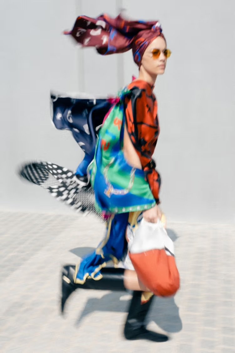 Celine silk campaign Michael Rider